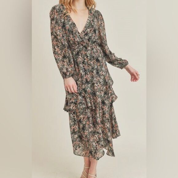 Lush Floral Ruffle Dress NWT Size S - Picture 1 of 11